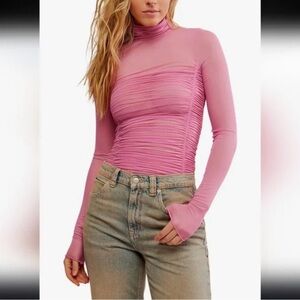 NWOT Free People Intimately Under It All Bodysuit / Pink / M